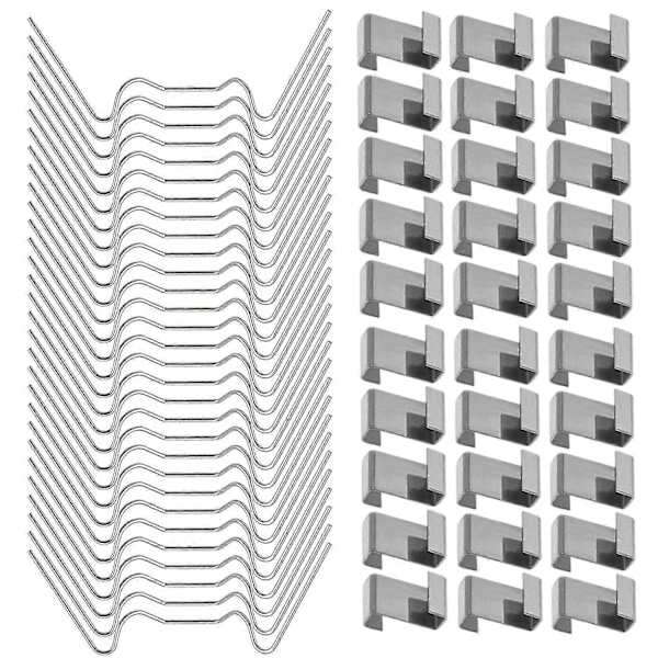 120 stk. rustfri stål drivhusglas vinduesclips (med 60 W trådclips til drivhusglas og 60 Z overlapclips til drivhusglas [Db]