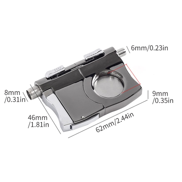 Cigar Cutter Stainless Steel Blade With A Spring-loaded Release Button, And 2 Cigar Punches