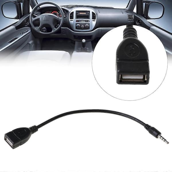 Bærbart 3,5 mm til USB konverterkabel tilsluttes bilens AUX-interface [db]