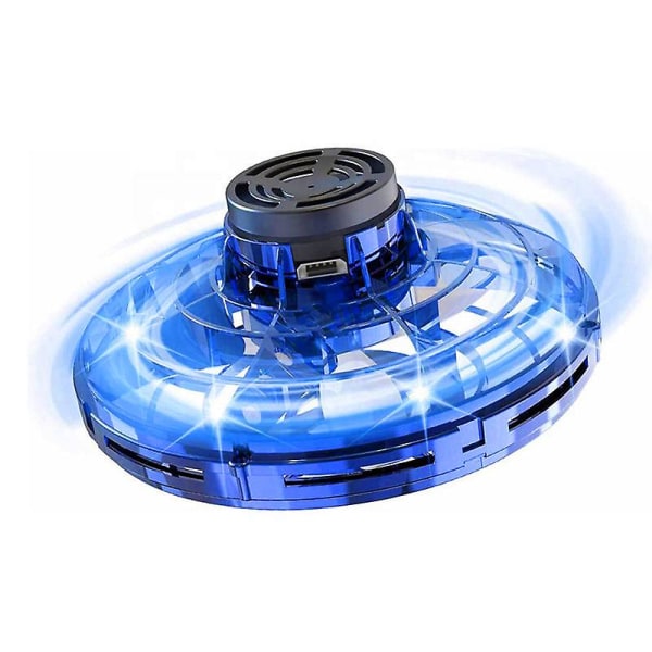 Mini-drönare LED Ufo-typ Flygande Spinner Fingertopp Flyg Gyro Drönare Flygplan Leksak Vuxna Barn Gåvor Db Blue