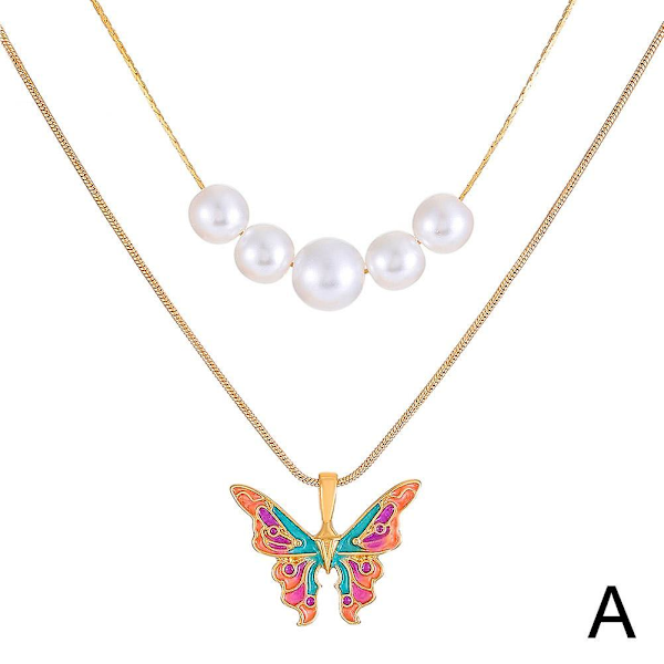 Elegant Butterfly Halsband Princess Barbie Justerbar Kedja Halsband [db] A