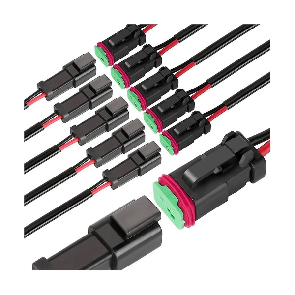 2-polet Dt-stik Vandafvisende Bil Elektrisk Stik 16 Awg Han- og Hunkabel Stik