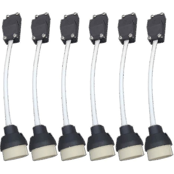 (6-pack) Gu10-lamphållare Keramisk bas och terminalblock/brygga med kabel och isolering-HP [db]