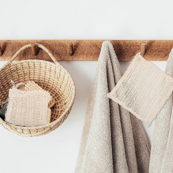 Bomuldslinned Gule Jute Badehåndklæder til Kropseksfoliering 6 stk. Skrubbere[DB]