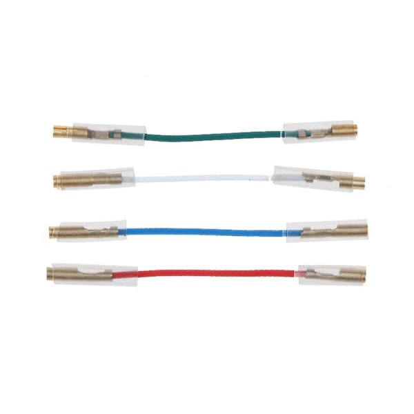 4 stk./sett Universal Silver Leads Wires Header Wire Cable For 1.2-1.3mm Pins Turntable Phono Headshell Tonearm [DB]