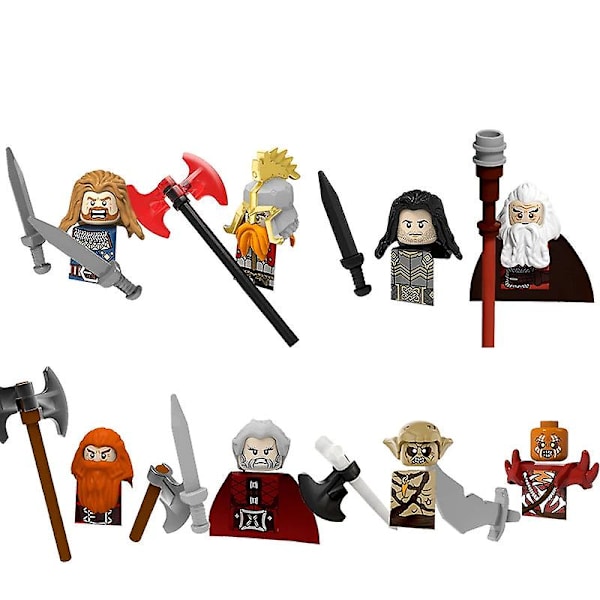 Nye middelalderlige dværgorktroldhobbitede figurer tilbehør modelbyggeklodser lotr mursten legetøj til børns gaver Db Set 04