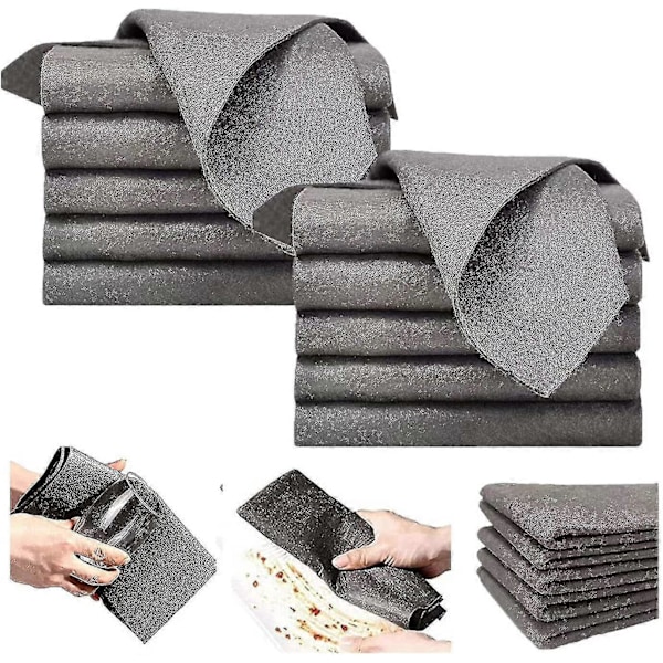 20 kpl Paksuuntettuja Taikalasinpuhdistusliinoja Tiskirättejä Nukkaamaton Rätti Kiillotusliina [DB] 30*30 5PCS