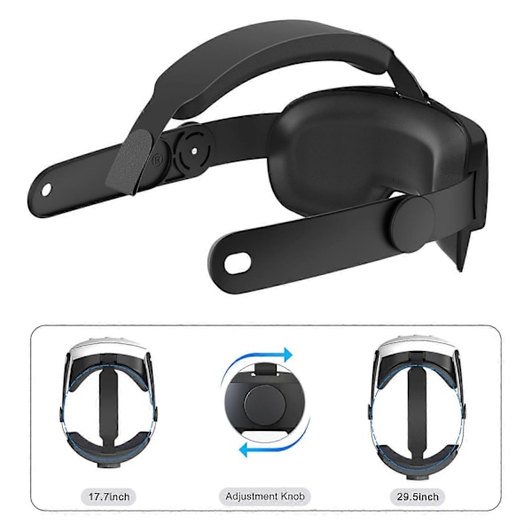 Säädettävä Vaihtopääpanta Meta Quest 3 -päähän kiinnitettävään älykkääseen VR-lasisarjaan - [DB] Multicolor Black
