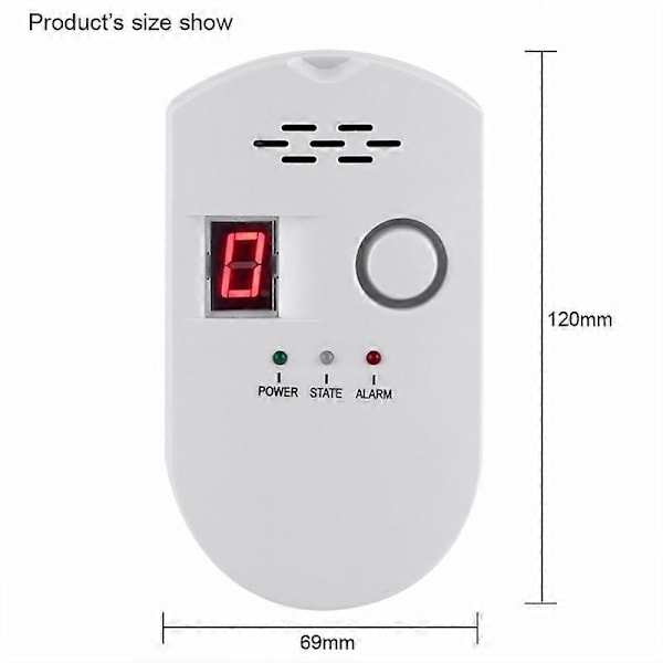 Naturgasdetektor: Plug-in Multigasdetektor för naturgas och gasol, 85, för kolmonoxid, naturgas & gasol, 85 DB (gassensor) [db]