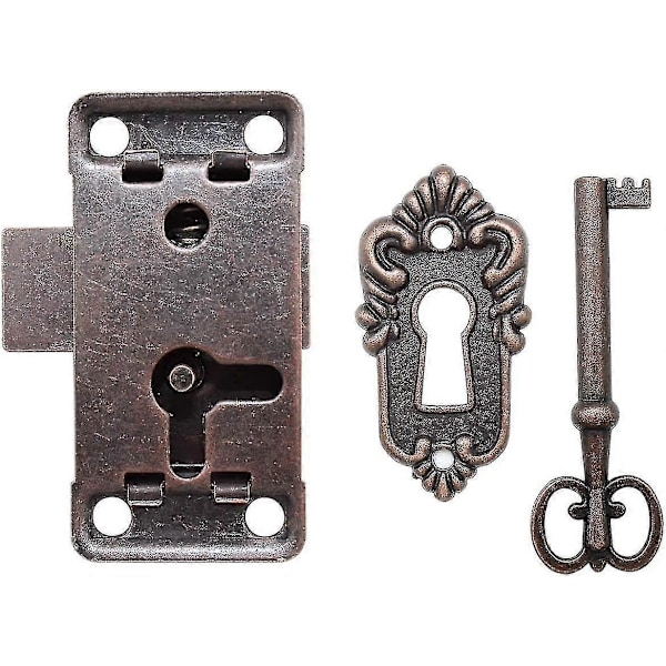 Antikt Låssats Antik Lås och Nyckel, Vintage Design Möbel Dekorativt Lås - För Smyckeskrin/Trälåda/Låda/Skåp/Antik Låda 53*2 db