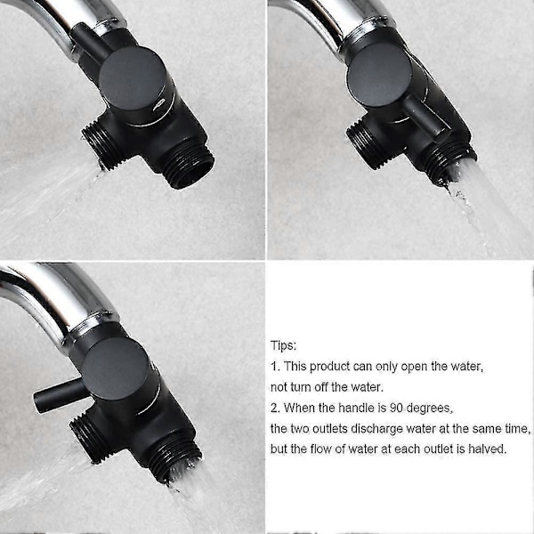 Duscharm Omledningsventil, Badrum Mässing G1/2 3-vägs Duschsystem Komponent Ersättning För Handhållen Fast Spray Duschhuvud A [DB] Black