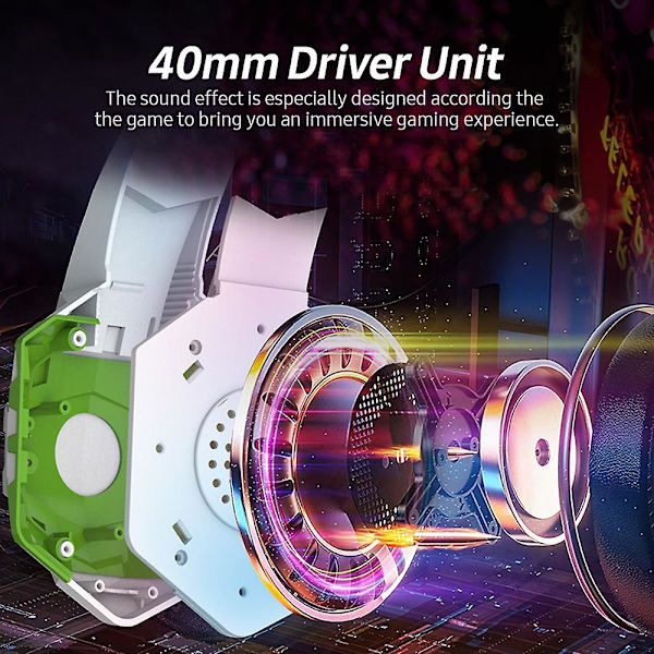 G9000max Spelheadset med Brusisolerande 120 Justerbar Omnidirektionell Mikrofon 40mm Drivrutinsenhet Rosa {db}