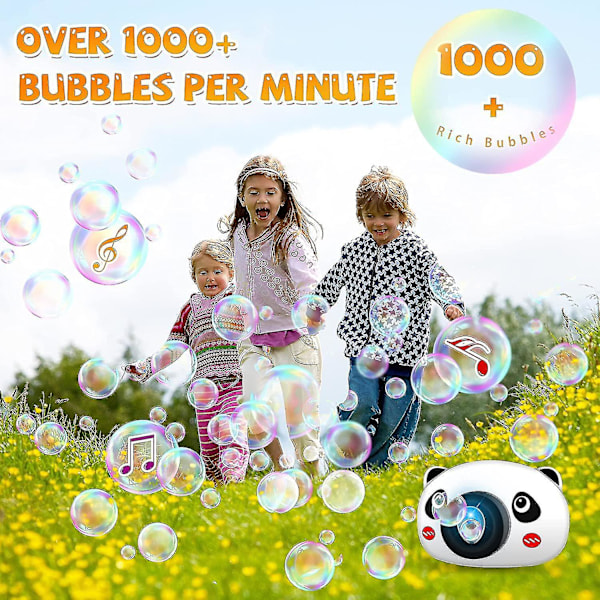 Bubbelmaskin för barn, automatisk bubbelblåsare, bärbar bubbelmaskin, 1000+ bubblor per minut db