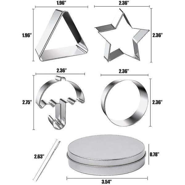 24 stk. Squid Cookie Cutter Game Set, med dåse og nål [XC]