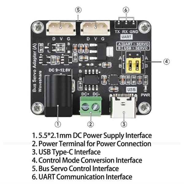 Seriell buss servodriverkort for /for /ESP32 [DB] 24 PCB