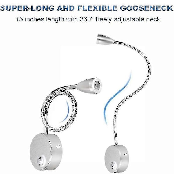 Skrivebordslampe med klemme, Sengelampe, fleksibel USB-lampe (varmt lys) db