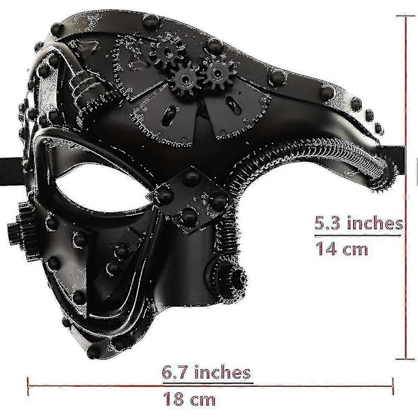 Steampunk Metall Cyborg Venetiansk Maske, Maskerademaske for Halloween Kostyme [DB]