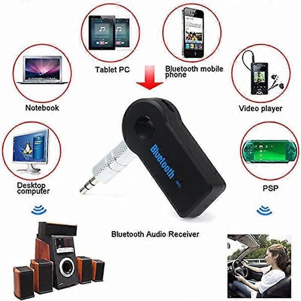 Universal Bærbar Bluetooth 3.5mm A2DP Trådløs AUX Audio Musikk Mottaker Adapter [Db]