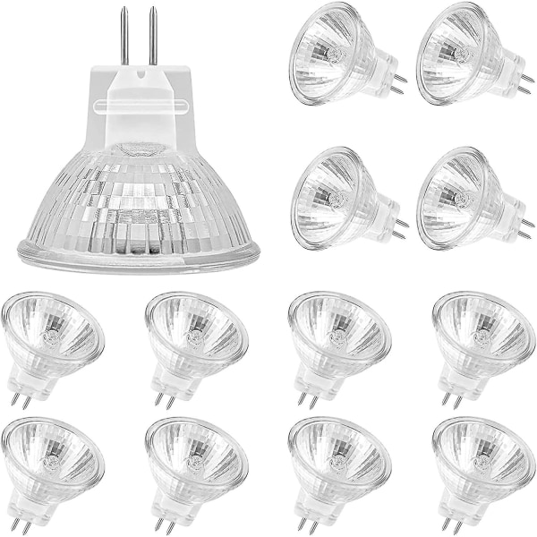 Mr11 Halogenpærer (pakke med 12), Gu4 Halogenlampe 12v 20w, Mr11 Gu4 Dæmpbar Pære Glasdæksel Til Loftslampe, 2 Pin Halogenpære 2700k Varm Hvid