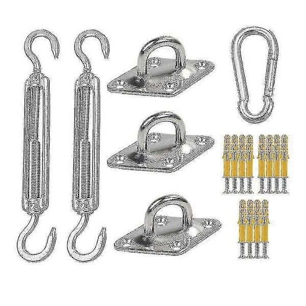 3x3x4,3m/4x4x5,7m/5x5x7,1m Vanntett Solseil Triangel For Hage Terrasse Utendørs Markiser Baldakin db Accessory Fixing Kit 4x4x5.7m