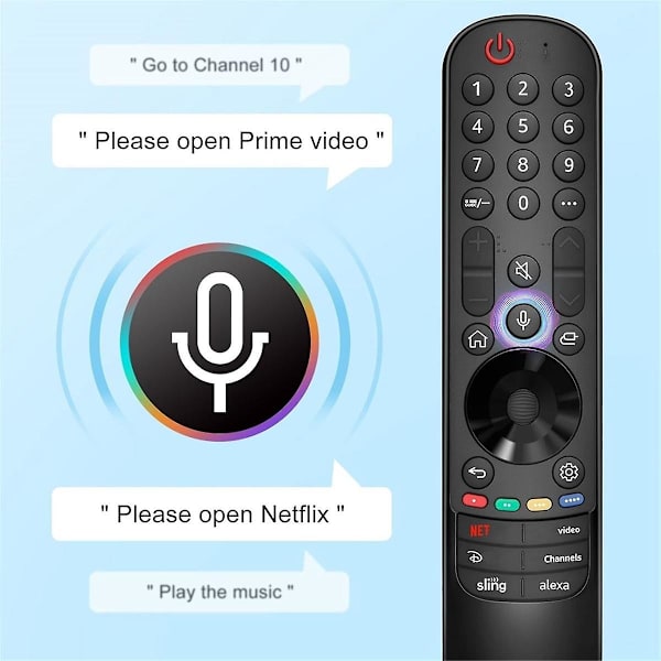 MR23GA Röststyrningsfjärrkontroll Ersättning för LG Fjärrkontroll 2023 LG Smart TV Fjärrkontroll AN-MR19BA AN-MR600G A {Db} Black