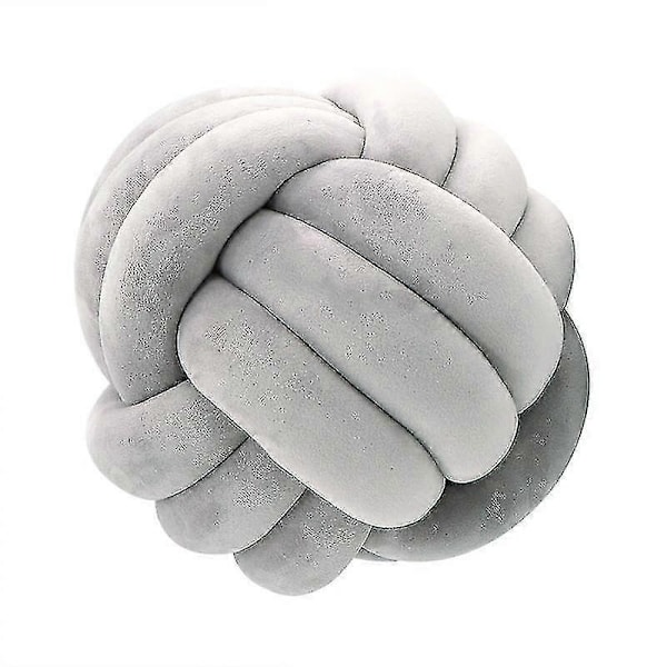 Knot Ball Knot Ball Pute Nappe Plysj Dekorativ Kaste DB light grey 20cm