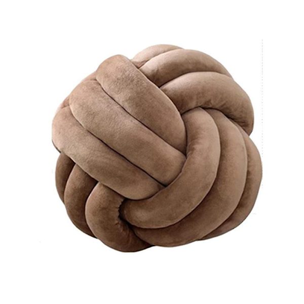 Solmu pallo tyyny, pyöreä solmittu pehmo tyyny koristetyyny Preppy DB:lle Khaki 27CM
