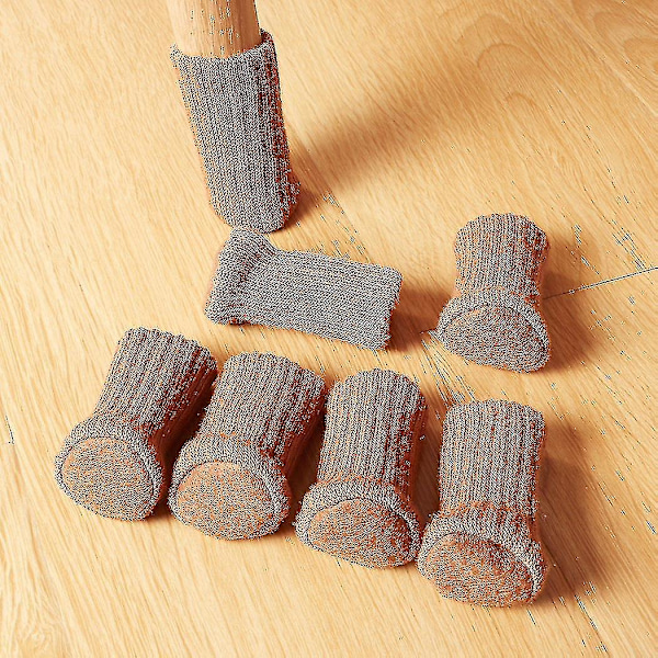 24 stk Stolputebeskyttere Høy Elastisk Møbelsokker Pads Sklisikre Stolputebein {db} Brown