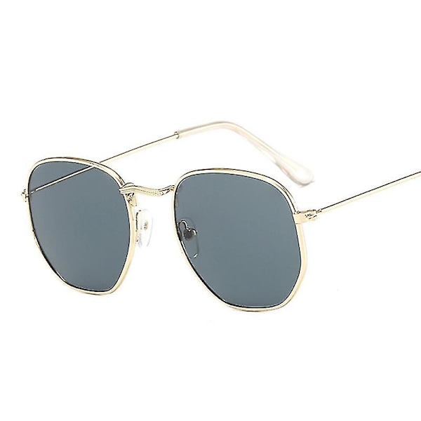 Merkkisuunnittelijan Neliömäiset Aurinkolasit Miehille Muodikkaat Peili Retro Aurinkolasit Miehille Vintage Varjot Klassiset Metalli Polygoni Oculos De Sol db Gold Gray other