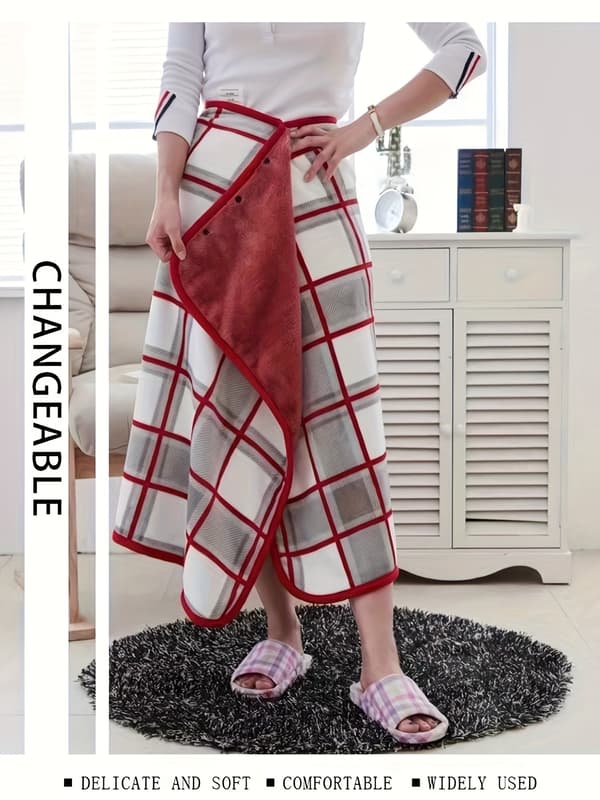 Shawls, kapper, tæpper fortykket efterår og vinter varme, airconditionerede tæpper lur, spænde tæppe, egnet til S til L segment af t [DB] Ivory White One-size