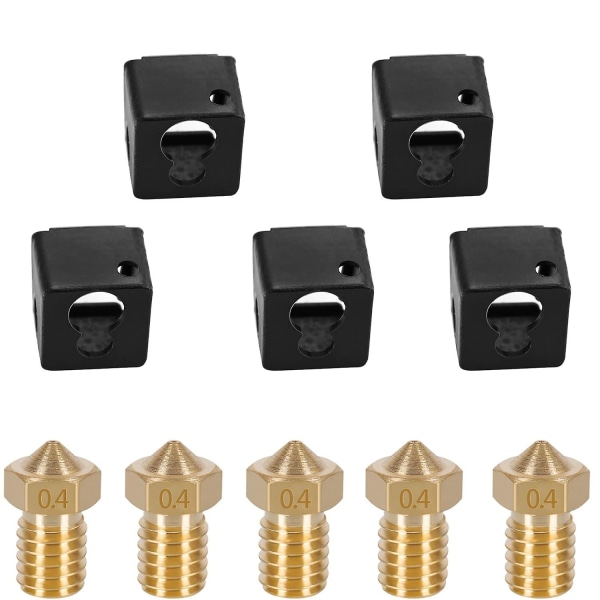 0,4 mm munstycken och silikonstrumpor kit för Anycubic 3D-skrivare (5 st)