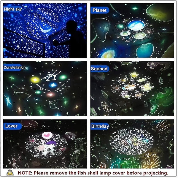 Nattlampa för barn designad med LED Star-projektor fjärrkontroll och timer [DB] Blue