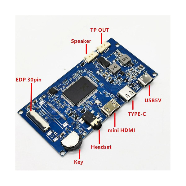 Bærbar LCD-skærmdriver til bærbar computer LCD-driver 30pin Edp LCD-panelcontroller DMI-kompatibel Type-c