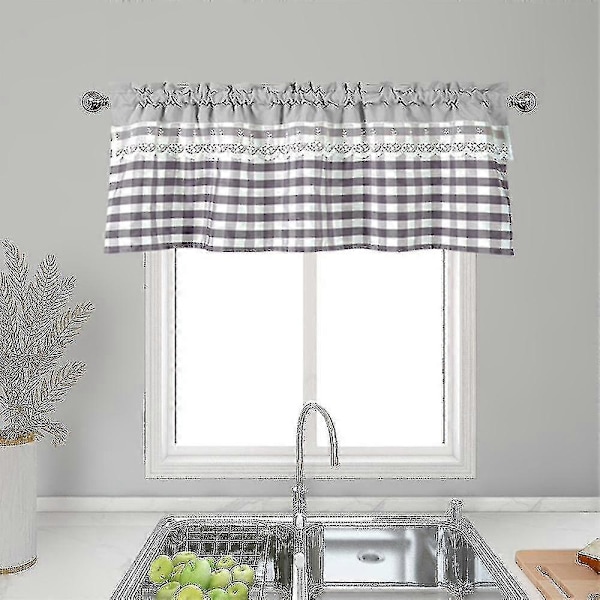 Køkkengardiner Dekoration Vinduesgardin Luksus Cafe Kappe Topgardiner [db] Grey 74cmx61cm