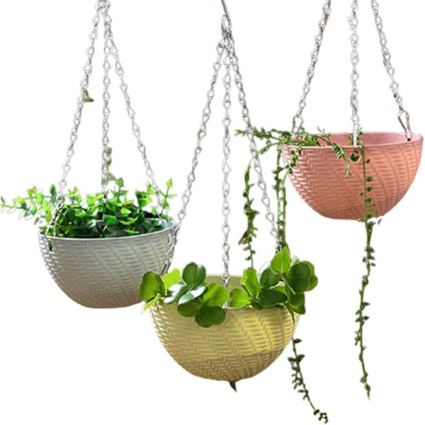 Sæt med 4 Macramé plante reb ophæng, Macramé planter hængende potteholder, store hængende potter [DB]