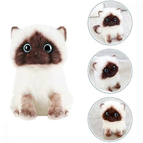 Ragdoll Katt Plyschdocka - 20cm Fylld Djur Katt Plyschdjur Heminredning Ornament För Barn Flickor Pojkar Presenter BDW [DB]