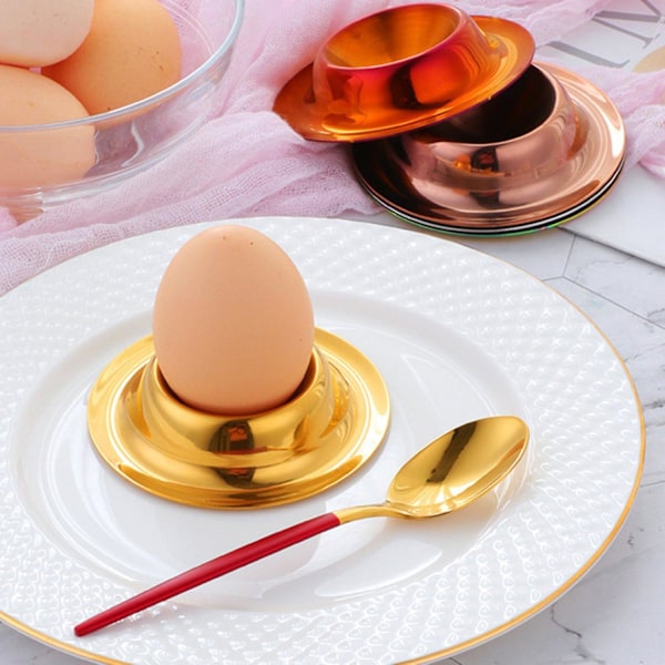Eggkopp Glansfull Varmebestandig Matkvalitet Non-Stick Frokost Kokt Egg Stativ Husholdningsartikler [Db] Gold
