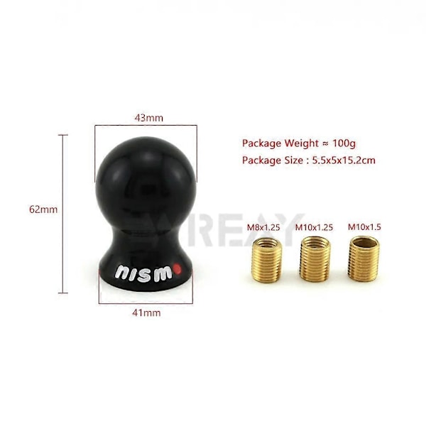 Nismo rund manuell 5/6-trinns girspak-knott skifterstang dekselhode for Nissan Infiniti [DB] NISMO-SOCK