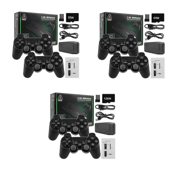 20000+ 4k Hdmi Tv Video Game Stick Retro Gaming Console W/ 2 Wireless Controller 4k Game Stick,100% New TAO Db 64g