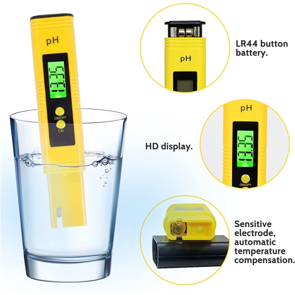 Digitaalinen pH-mittari, LCD-digitaalinen vedenlaadun testeri, pH-vedenlaadun testeri
