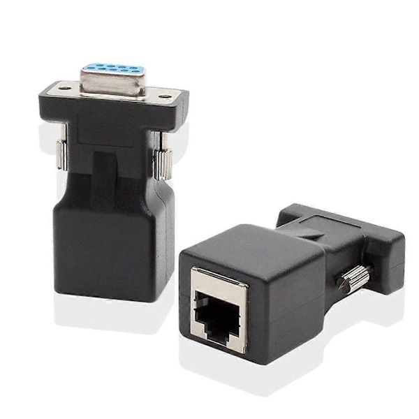 2 kpl 9-nastainen sarjaportti DB9 RS232 uros naaras RJ45 Cat5e/6 Ethernet-adapteriin [DB]