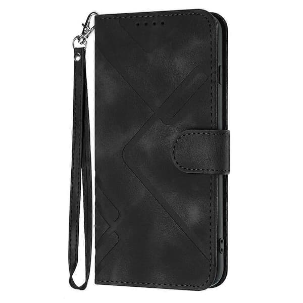Linjemønster PU-deksel for Infinix Note 40 4G [DB] Black