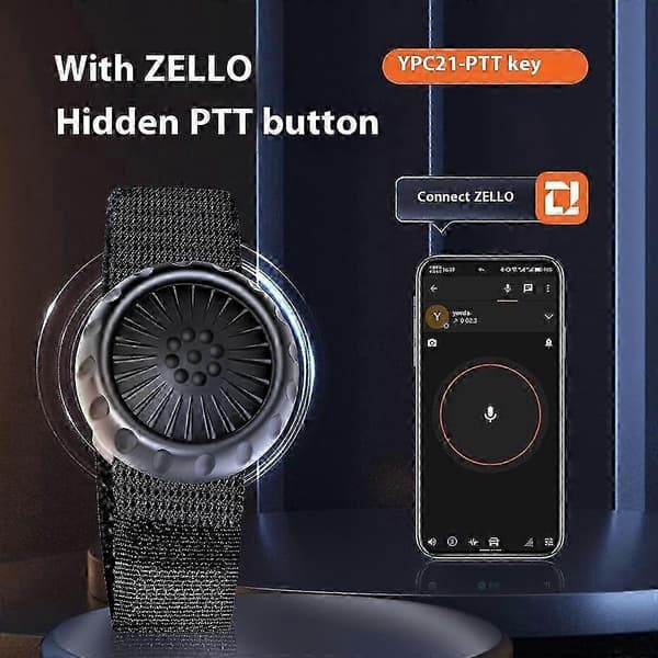 YPC21 For Zello IP67 Vanntett Trådløs Bluetooth PTT Knapp Bryter for Ios/Android [DB]