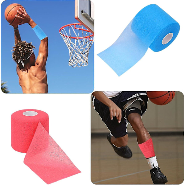 2 Rullar Sport Pre-wrap Set, Professionell Pre-wrap För Hår, Anklar, Handleder, Knän, Handleder [Db]