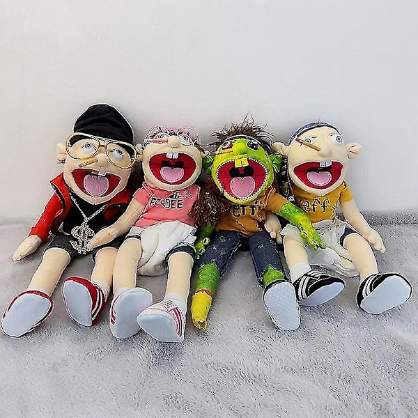 DB 2023 60cm Jeffy Dukke Puppet Jeffy Hånddukke Sml Jeffy Dukke Familie Ægte Jeffy Zombie Dreng Hånddukke Blødt Legetøj Plys Feebee Dukke 50cm
