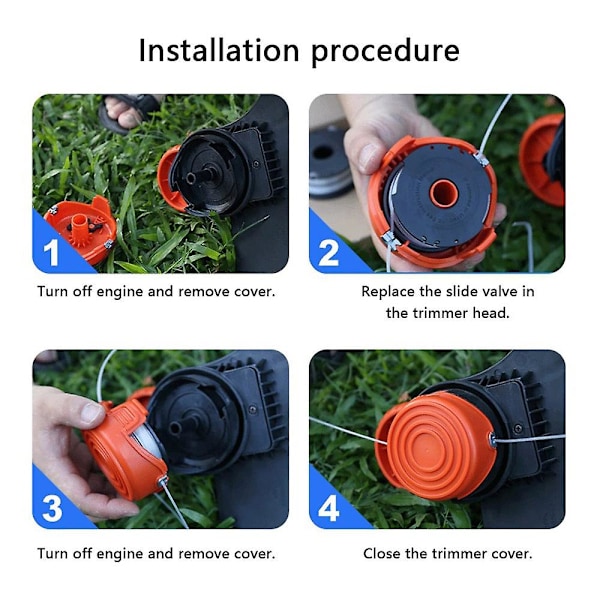 För Black & Decker GH710/GH700/GH750 Spole Lawn Mower Line Reel, DF-065-BKP [db]