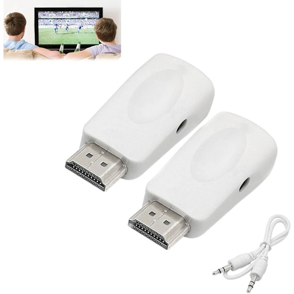 TV-strømmeenhet, HDMI-konverterer Trådløs skjermadapter, 1080P WiFi-skjermspeiling Strømming Sending Mottaker for PC/TV/Projektor {db} 2pcs white