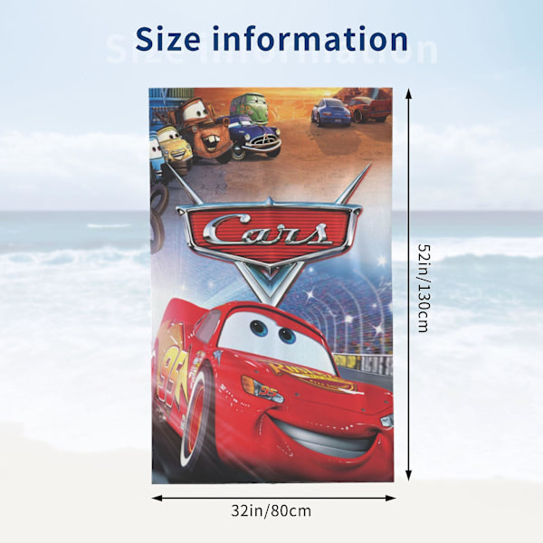 v34 Lightning McQueen Strandhanddukar Snabbtorkande Mikrofiber Mjuk och Absorberande Badhandduk Utomhusresor Stor Strandhandduk för Vuxna [Db]