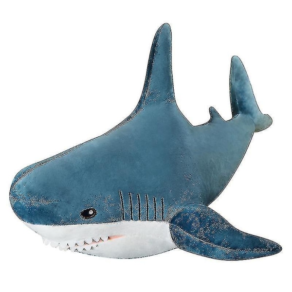 60cm Stor Dinosaur Plys Legetøj Tegneserie Fyldte Dyr Pude Blød Sød Fødselsdagsgave Til Børn H Yu [DB] Blue Shark 38CM