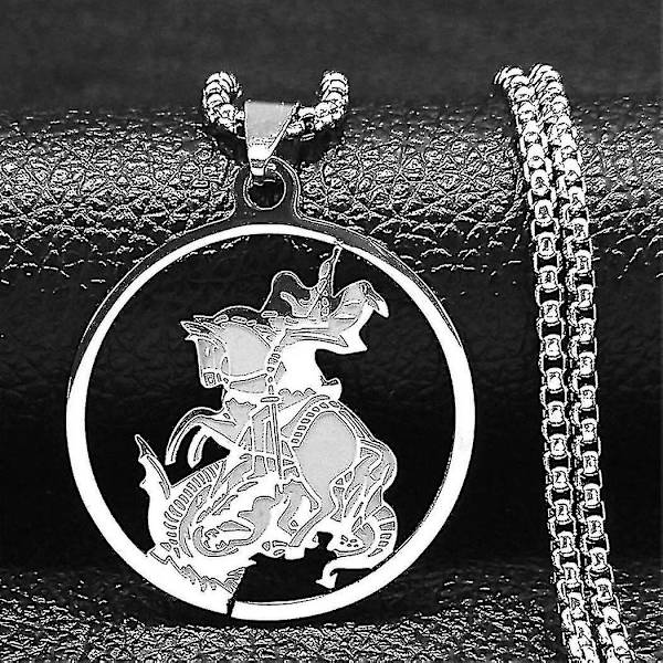 Syv Ærkeengle Amulet Rustfrit Stål Halskæder Mænd Segl af Salomon Talisman Halskæde Beskyttelse Smykker Krave Hombre_lldxm Db D 50cm BOX SR